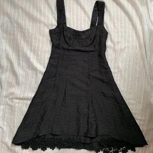 Nanette Lepore Silk Linen Sheer Striped Dress